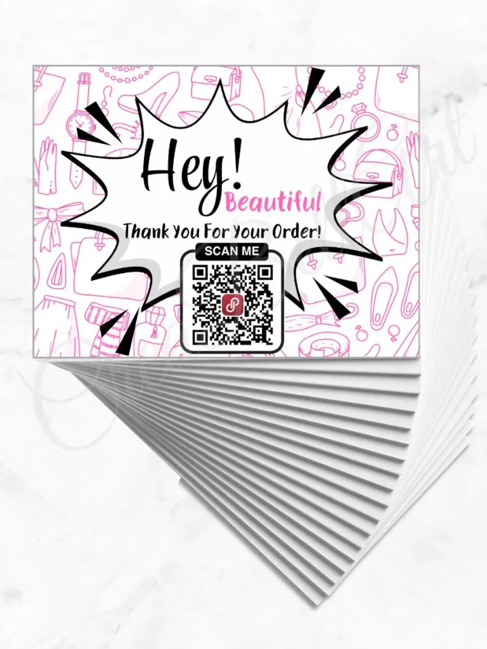 100 Personalized QR Code Thank You Cards Small Business, 4×3 in